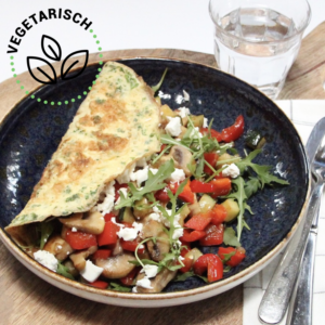 Omelet met groente en feta donderdag 29 aug